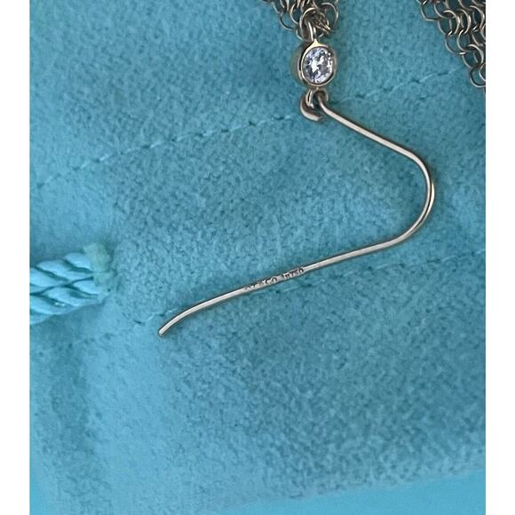 Tiffany & Co. 18k Gold Peretti Diamond Drop Dangle Mesh Scarf Hook Earrings 3” - Picture 8 of 10